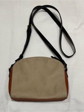 Universal Thread Neutral Two-Tone Crossbody Bag with Black Strap